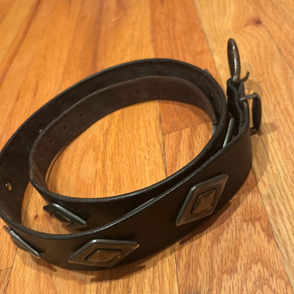 Black Leather Western Style Belt